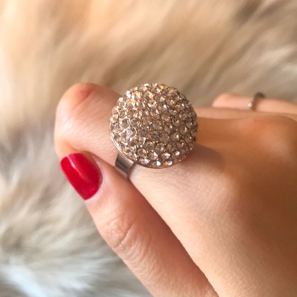 💍 Rose gold adjustable ring with crystals - Picture 4 of 4